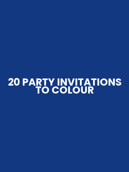 20 PARTY INVITATIONS TO COLOUR