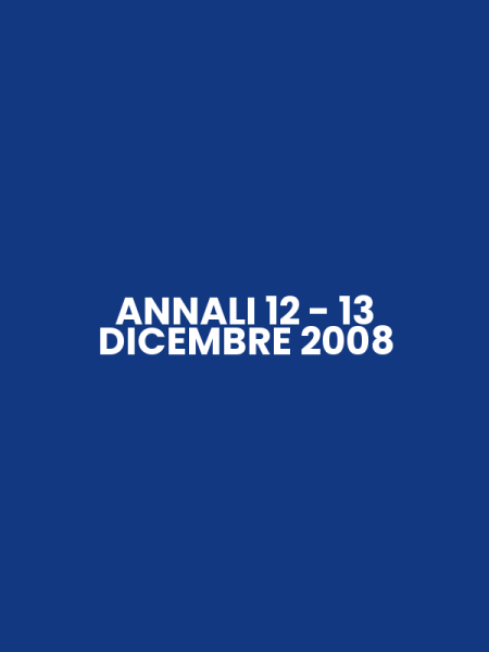 ANNALI 12 - 13 DICEMBRE 2008