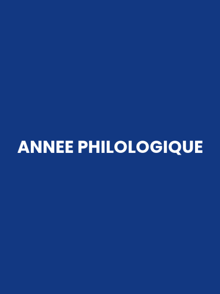 ANNEE PHILOLOGIQUE