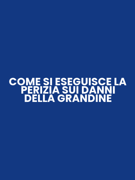 COME SI ESEGUISCE LA PERIZIA SUI DANNI DELLA GRANDINE