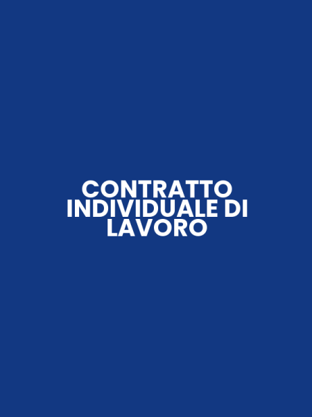 CONTRATTO INDIVIDUALE DI LAVORO