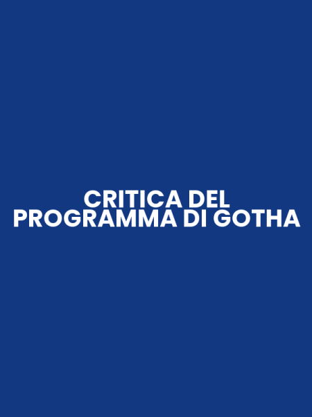 CRITICA DEL PROGRAMMA DI GOTHA