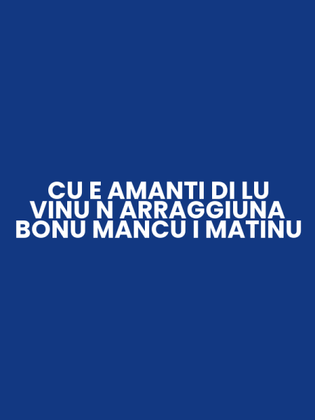 CU E AMANTI DI LU VINU N ARRAGGIUNA BONU MANCU I MATINU