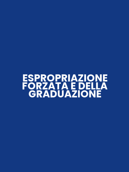 ESPROPRIAZIONE FORZATA E DELLA GRADUAZIONE
