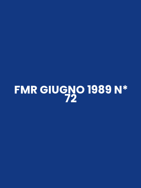 FMR GIUGNO 1989 N* 72
