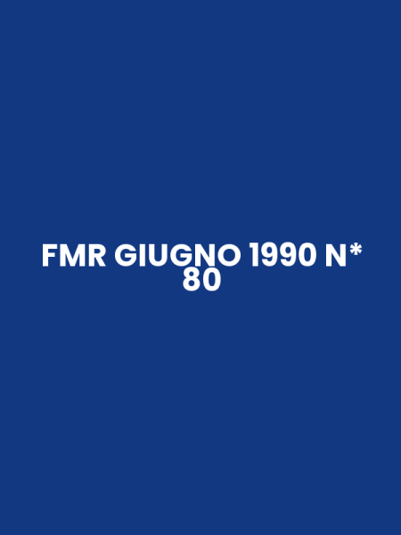 FMR GIUGNO 1990 N* 80