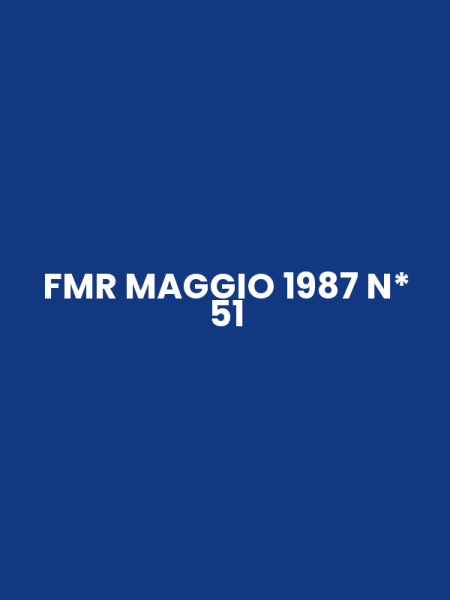FMR MAGGIO 1987 N* 51
