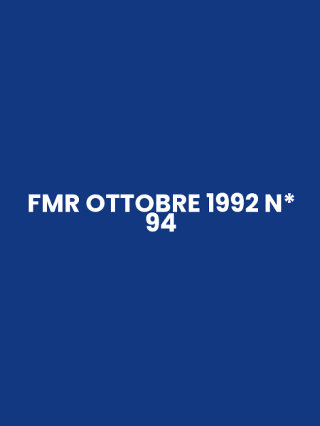 FMR OTTOBRE 1992 N* 94