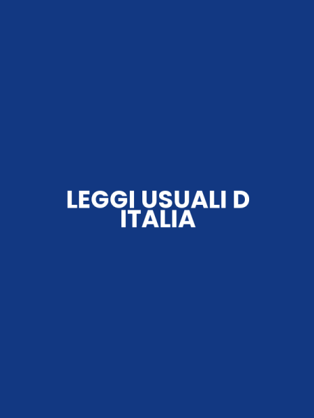 LEGGI USUALI D ITALIA