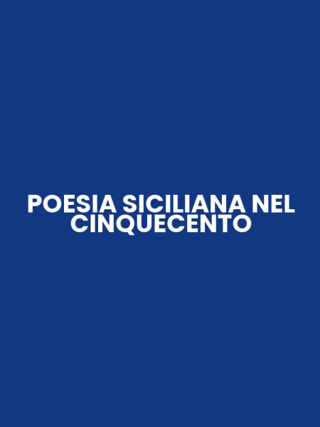 POESIA SICILIANA NEL CINQUECENTO