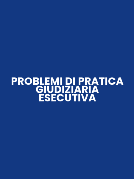 PROBLEMI DI PRATICA GIUDIZIARIA ESECUTIVA