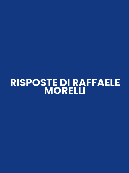 RISPOSTE DI RAFFAELE MORELLI