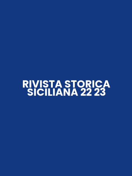 RIVISTA STORICA SICILIANA 22 23
