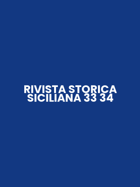 RIVISTA STORICA SICILIANA 33 34