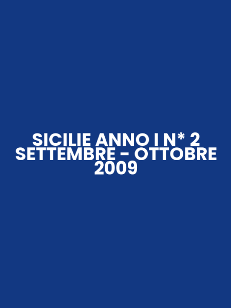 SICILIE ANNO I N* 2 SETTEMBRE - OTTOBRE 2009