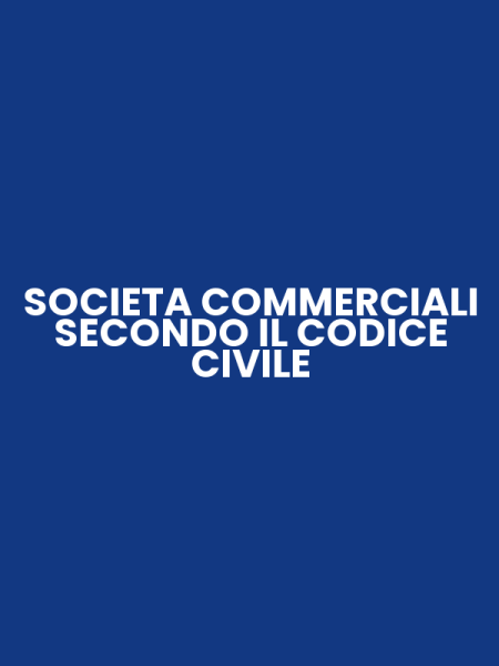 SOCIETA COMMERCIALI SECONDO IL CODICE CIVILE