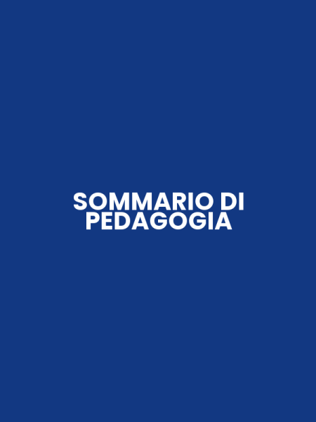 SOMMARIO DI PEDAGOGIA