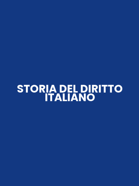 STORIA DEL DIRITTO ITALIANO
