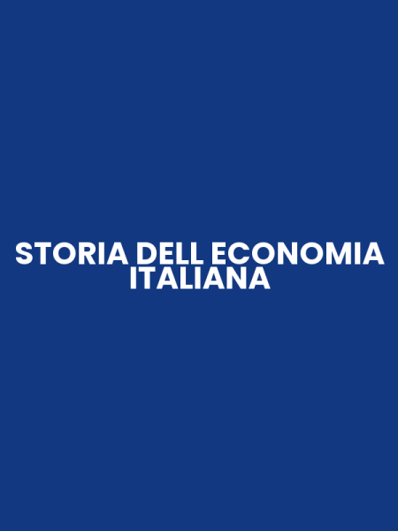 STORIA DELL ECONOMIA ITALIANA