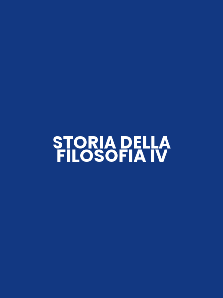 STORIA DELLA FILOSOFIA IV